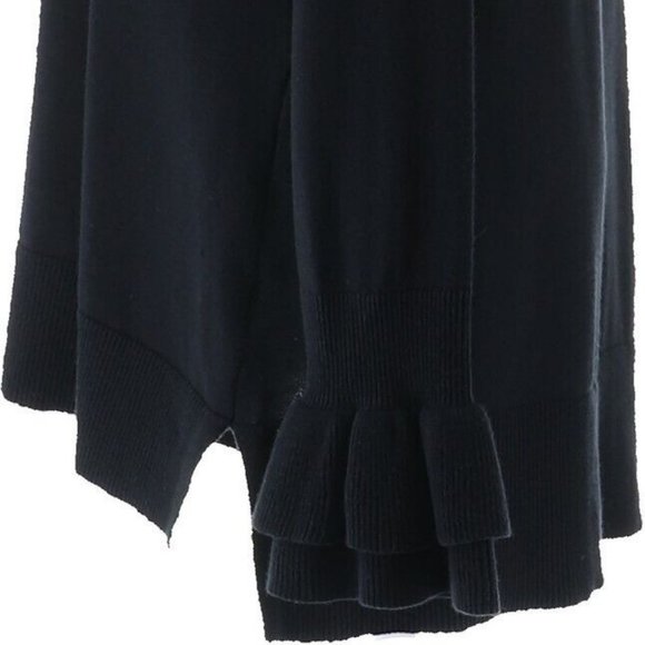 NWT ISAAC MIZRAHI BLACK RUFFLE CREW NECKLINE BELL SLEEVE TUNIC SWEATER LARGE - Picture 5 of 12